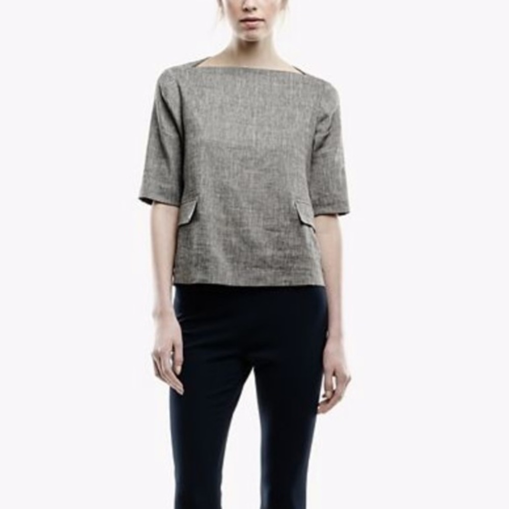 Theory Jorane Top NWOT XS TP P 0 2 Grey Workwear Designer